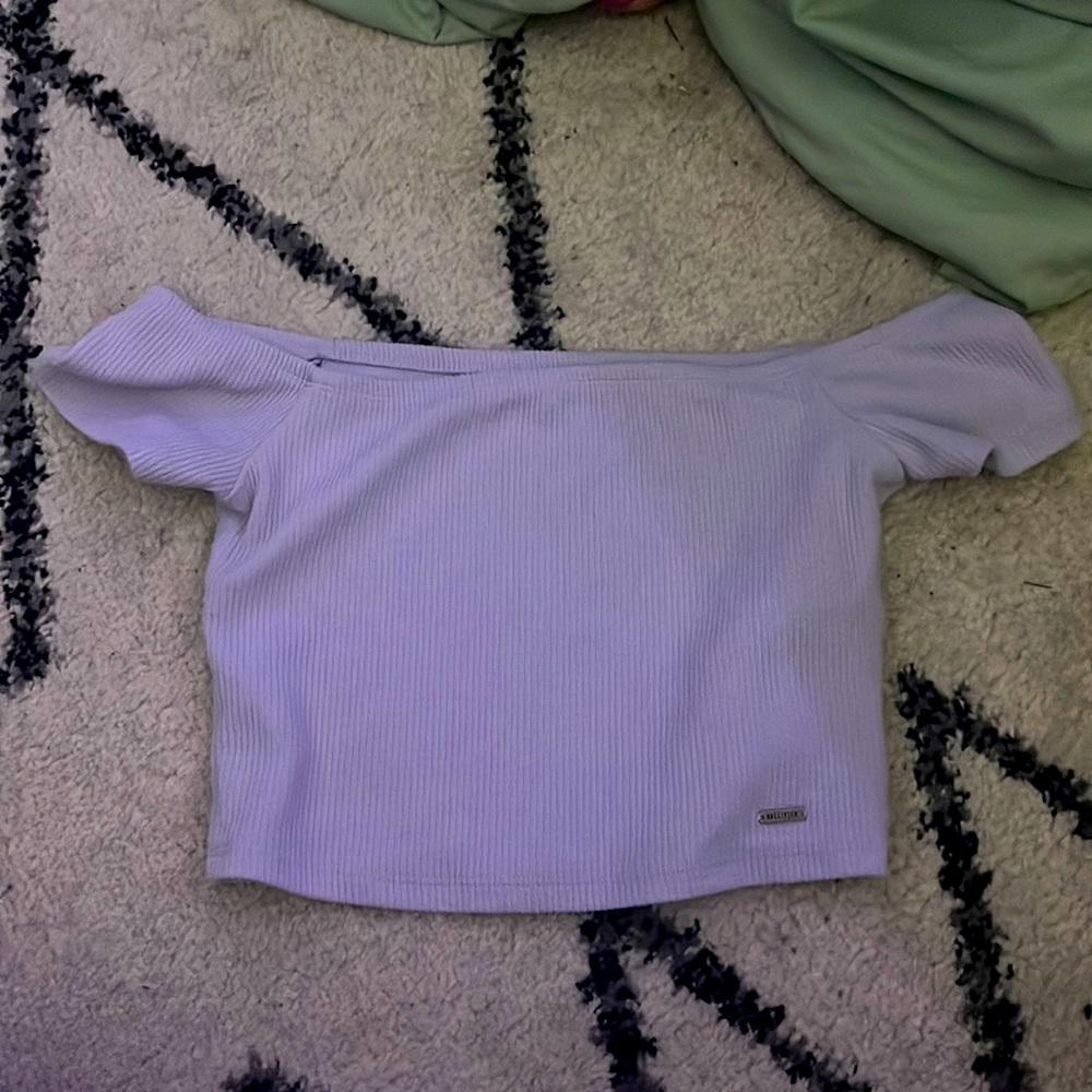 Hollister purple off the shoulder top